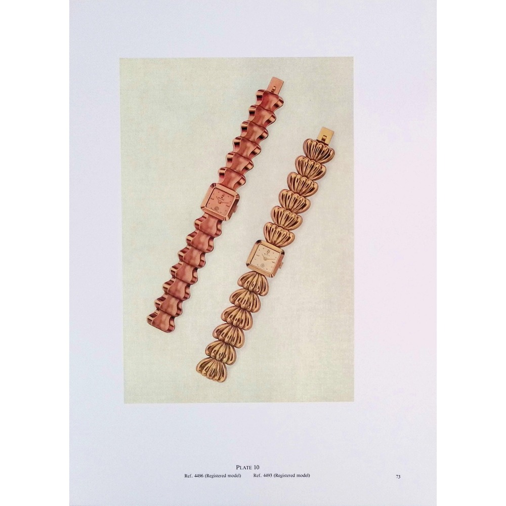 1989 Rolex Ladies Watch Designs Vtg Book Plate Gold Bracelet Wristwatch Wall Art